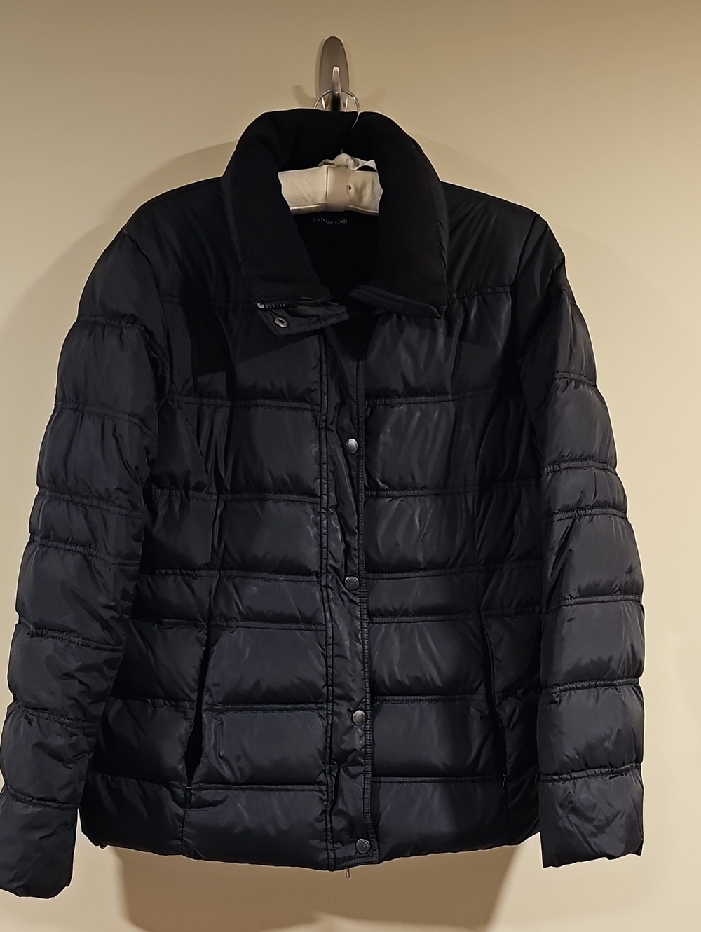 Lands' End Women's Black Quilted Puffer Coat